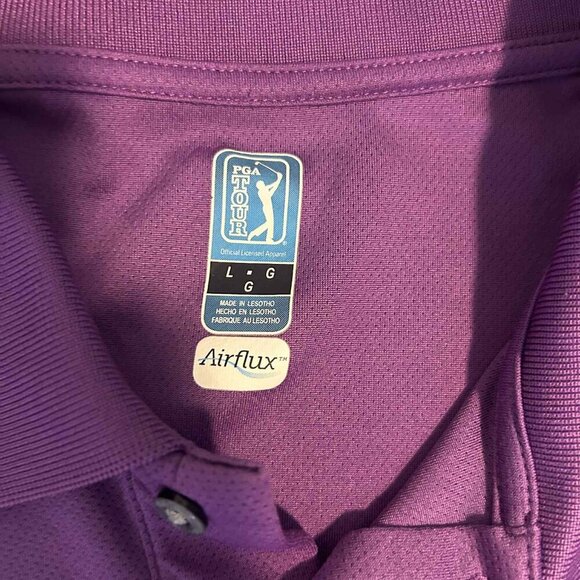 PGA Tour Purple Golf Polo Shirt - Size Large - Picture 2 of 4